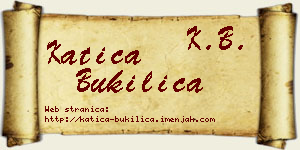 Katica Bukilica vizit kartica